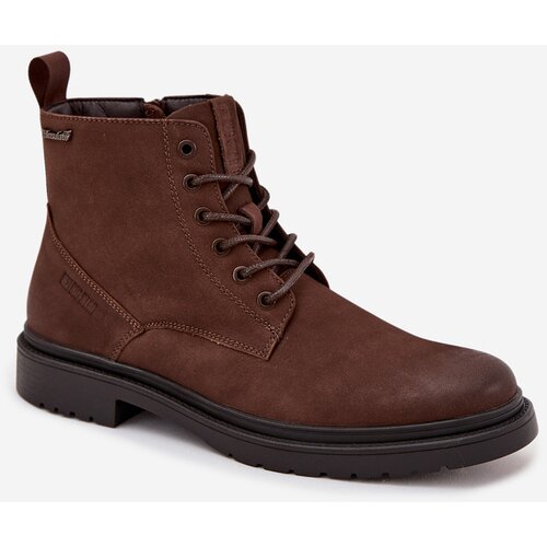Big Star Suede Warm Ankle Boots For Men With Zipper OO174229 Brown Cene