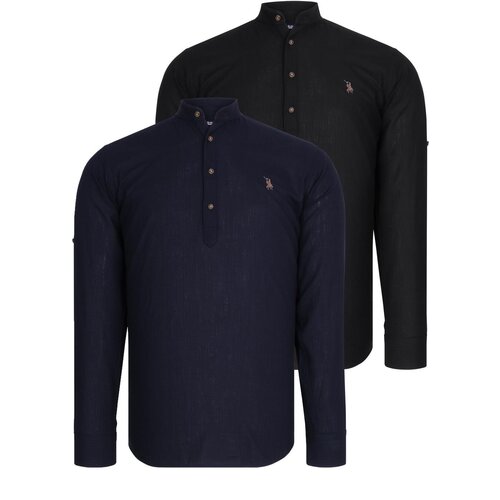 Dewberry DOUBLE SET G783 JUDGE COLLAR SHIRT-NAVY - BLACK Cijene