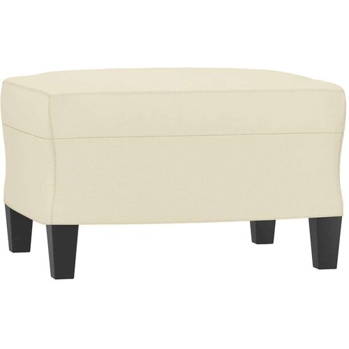 VidaXL Fotelja s tabureom krem 60 cm od umjetne kože Slike