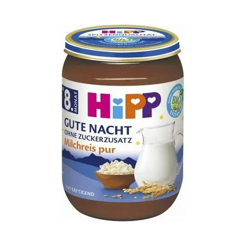 Hipp Bio hrana v kozarcu za dojenčke, mlečni riž za lahko noč