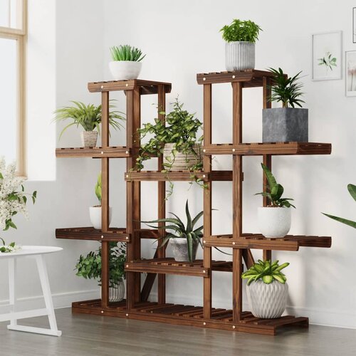  Stalak za cvijeće 110 x 25 x 110,5 cm od masivne jelovine Slike