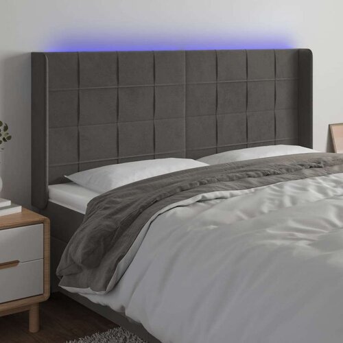  Uzglavlje tamnosivo 203 x 16 x 118/128 cm baršunasto Cene