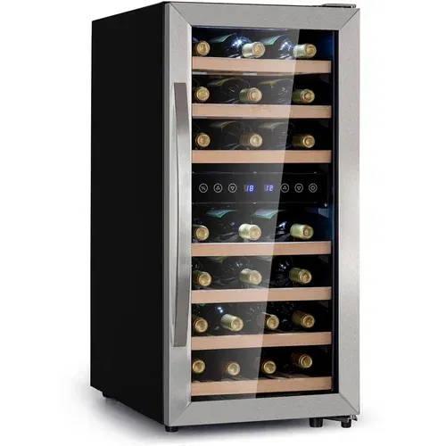 Klarstein Vinamour 33 Duo, hladilnik za vino, 2 coni, 89 l / 33 steklenic, 5-18 °C, upravljanje na dotik