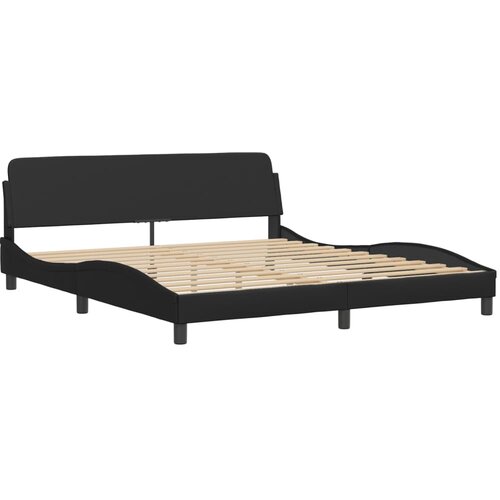VidaXL Posteljni okvir z vzglavjem črn 180x200 cm umetno usnje, (21086381) Slike