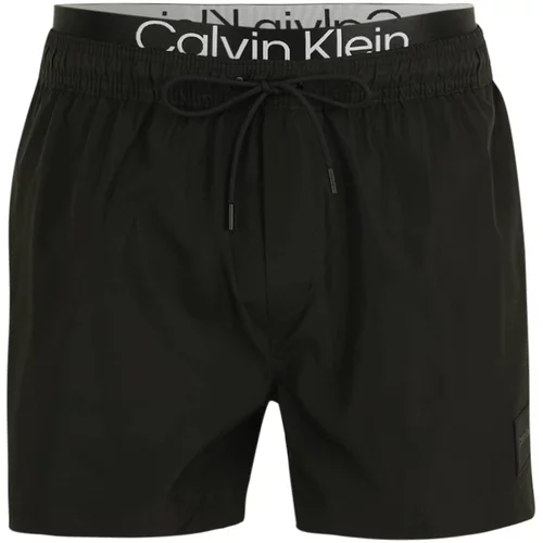 Calvin Klein Swimwear Kupaće hlače 'Steel' crna / bijela