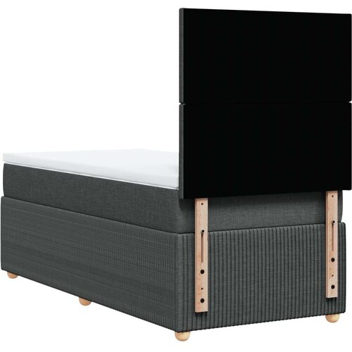 VidaXL Krevet s oprugama i madracem tamnosivi 90 x 190 cm od tkanine Slike