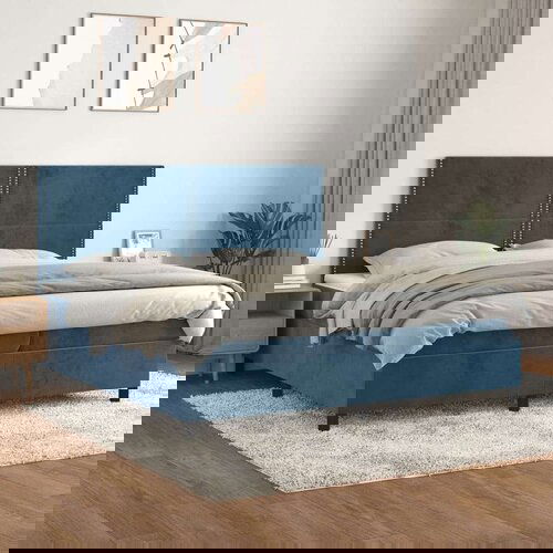  S oprugama i madracem tamnoplavi 200x200 cm baršunasti Cijene