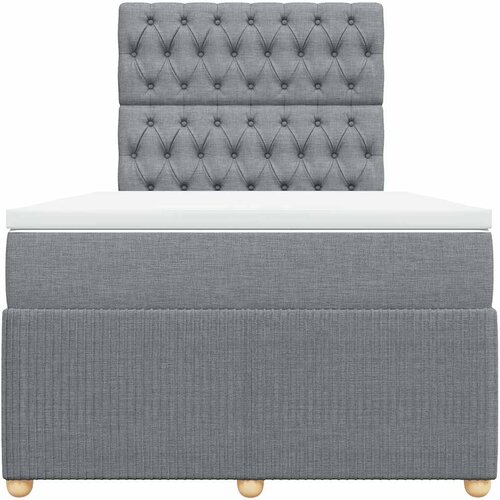  Krevet s oprugama i madracem svjetlosivi 120x190 cm od tkanine Slike