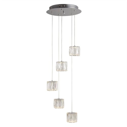 Searchlight Maxim LED viseča spiralna svetilka s 5 LED lučmi, kromirano steklo, (22100740) Cene