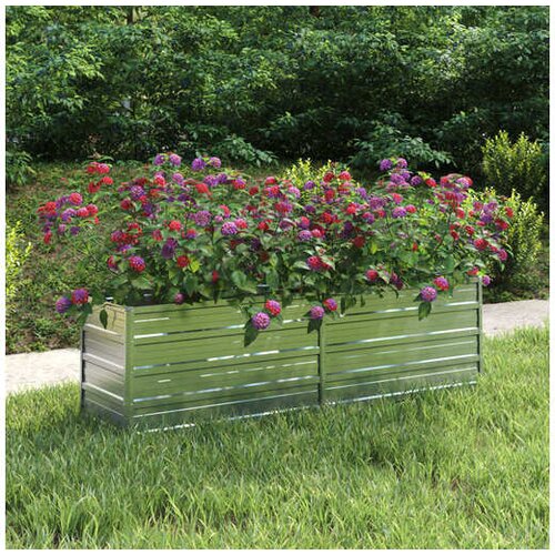  Visoka greda 160x40x45 cm pocinkano jeklo srebrna Slike