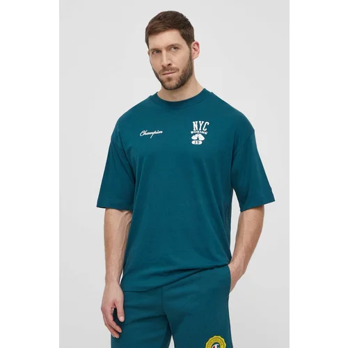 Champion Pamučna majica za muškarce, boja: zelena, s tiskom, 219855