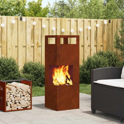  Kamin Smeđa 35 x 35 x 100 cm Čelik otporan na vremenske uvjete Cijene