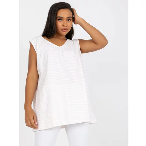Fashion Hunters White and pink plus size cotton top