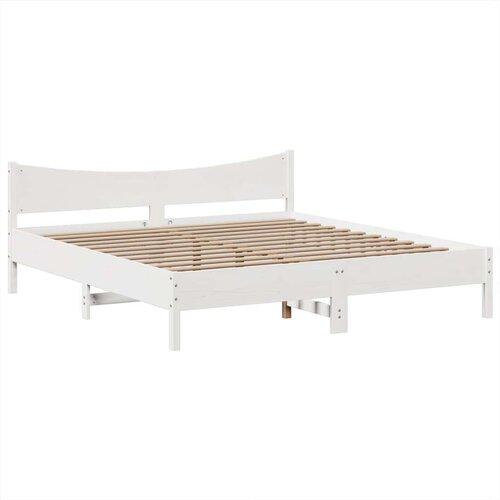 vidaXL Posteljni okvir brez vzmetnice bel 180x200 cm trdna borovina Cene