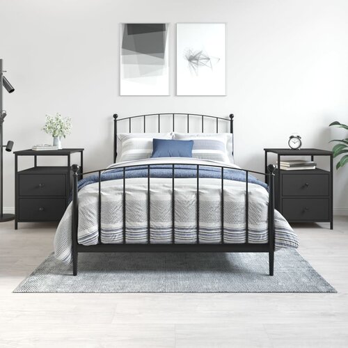  Noćni ormarići 2 kom crni 44 x 45 x 60 cm od konstruiranog drva Cijene