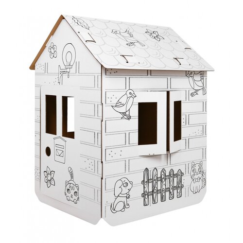 House XXL with a car 3D coloring book for children Cene