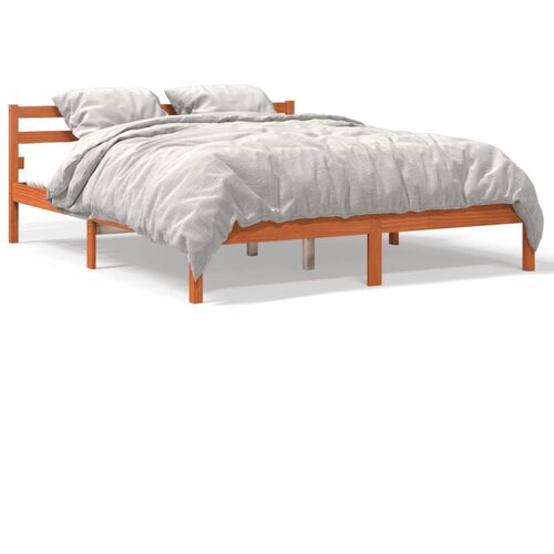 vidaXL Posteljni okvir voščeno rjav 160x200 cm trdna borovina Cene