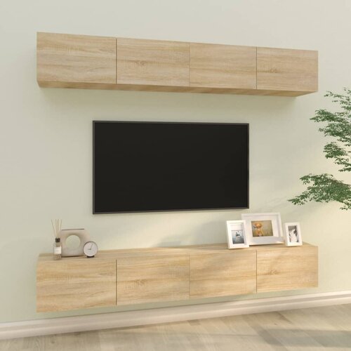 VidaXL Zidni TV ormarići 4 kom hrasta sonome 100 x 30 x 30 cm drveni Slike