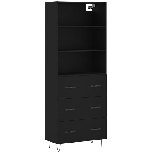 Maison Chic Visoka Komoda - Predalnik črna 69,5x34x180 cm inženirski les, (21717117) Slike