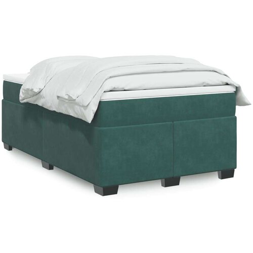 VidaXL Box spring krevet s madracem tamnozeleni 120x200 cm bar&amp;scaron;unasti Slike