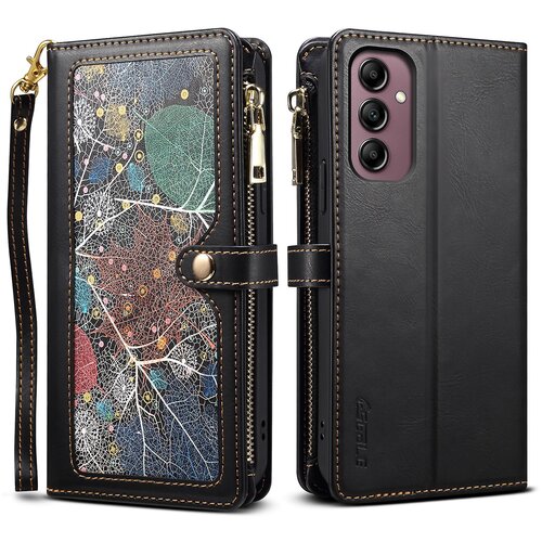 INORCO ESEBLE Galaxy Series za Samsung Galaxy M54 5G RFID blokiranje usnjena torbica za telefon z zadrgo žep denarnica stojalo pokrov, (22035840) Slike