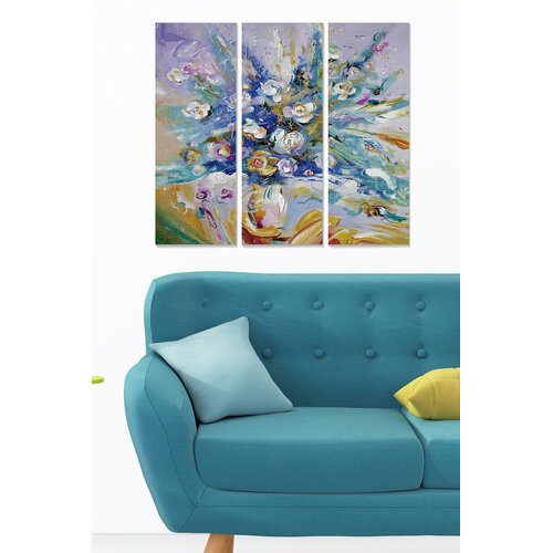 Wallity MDF1100705519 Multicolor Decorative MDF Painting (3 Pieces) Cene