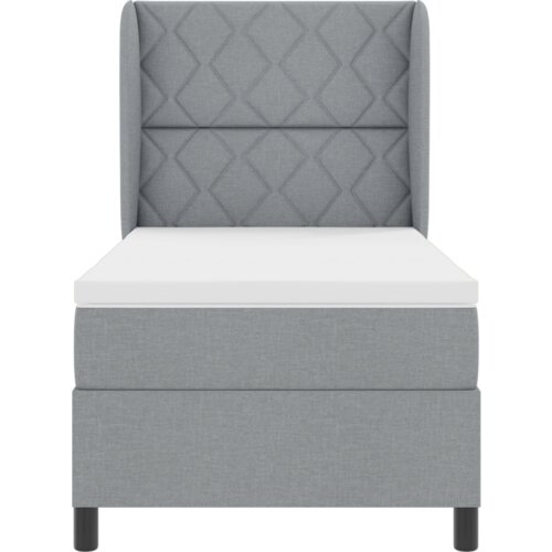 Box Spring Krevet s Madracem - Svjetlosiva 100x200 cm Tkanina Slike