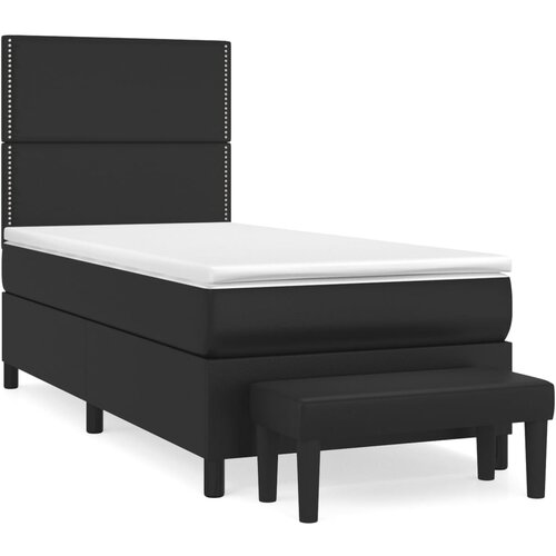 Maison Chic Box spring postelja - Vzmetna postelja z vzmetnico črna 80x200 cm umetno usnje SL7965, (21907393) Cene
