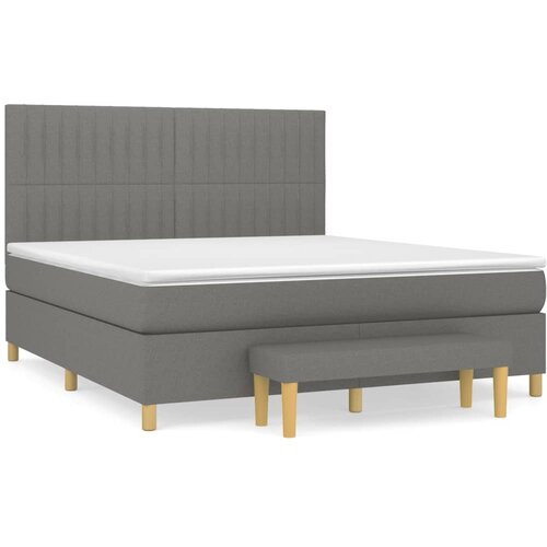 Maison Chic Box spring postelja - Vzmetna postelja z vzmetnico temno siva 160x200 cm blago SL20900, (21890281) Cene