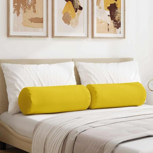  Valjkasti jastučići 2 pcs Svijetlo žuta &Oslash; 25 x 70 cm tkanina Cijene