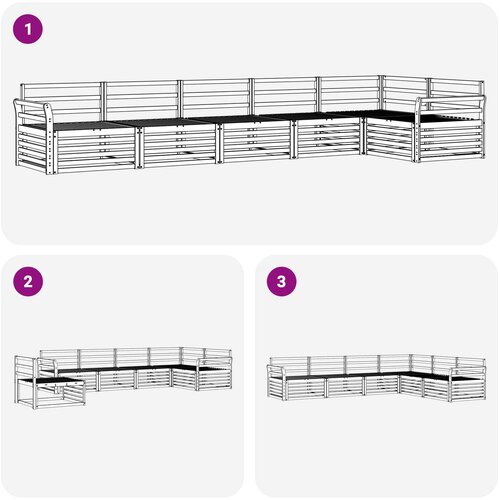  Set vanjskih sofa 6 kom. Prirodna Smeđa 408 x 170,5 x 73 cm Slike