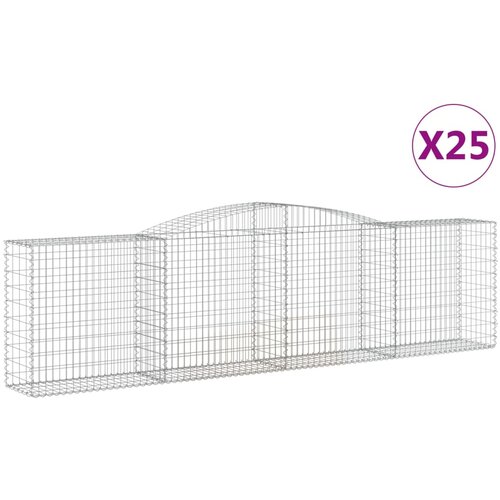  Lučne gabionske ko&amp;scaron;are 25kom 400x50x100/120cm pocinčano željezo Slike