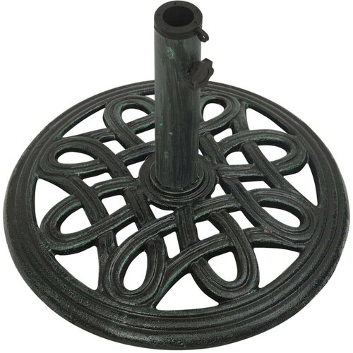 VidaXL Stalak za suncobran zeleni 40 x 40 x 32 cm od lijevanog željeza Slike