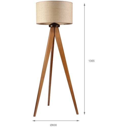  Podna lampa AIDA 1xE27/15W/230V hrast/rafija Slike