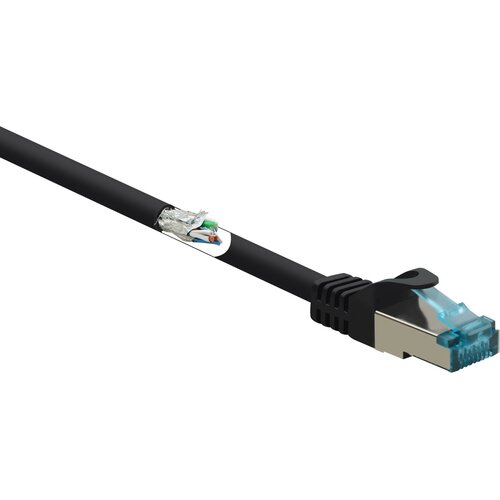 Renkforce RF-5047478 RJ45 omrežni kabel\, Patch kabel CAT 6a S/FTP 2.00 m črna ognjevaren 1 kos, (20419493) Cene