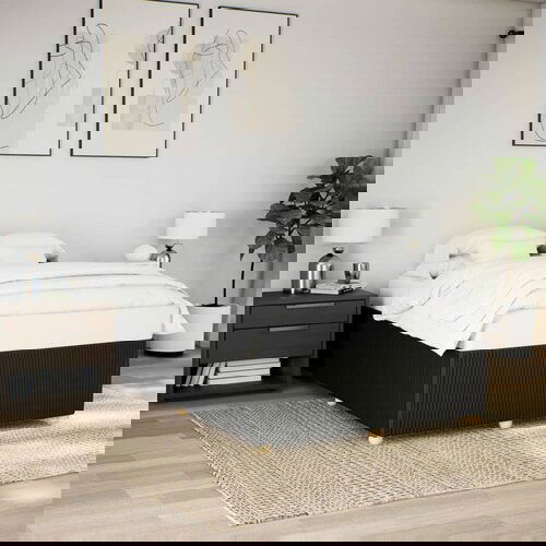 VidaXL Okvir za krevet bez madraca crni 140x200 cm od tkanine Slike