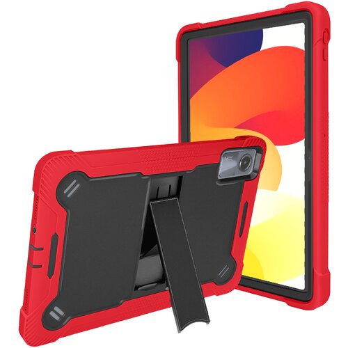 AVIZAR Ohišje za Xiaomi Redmi Pad SE odporno na udarce s stojalom, Črna / Rdeča, (5000011219) Cene