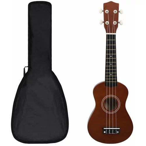 vidaXL Otroški ukulele soprano s torbo naravna 21", (20753657)