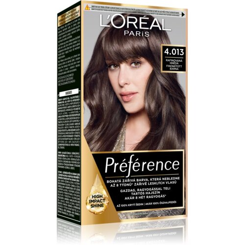 L&amp;acute;Or&amp;eacute;al Paris Pr&amp;eacute;f&amp;eacute;rence boja za kosu nijansa 4.013 1 kom Slike