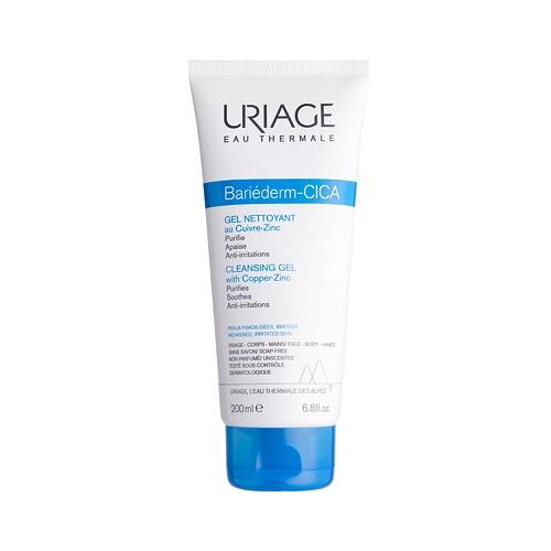 Uriage bari&amp;eacute;derm CICA Cleansing Gel antibakterijski i umirujući gel za či&amp;scaron;ćenje osjetljive kože tijela i lica 200 ml unisex Slike
