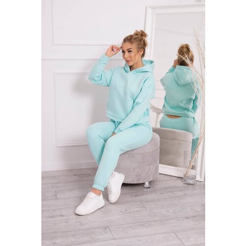 Kesi Insulated set with a sweatshirt with a drawstring at the bottom of the mint Slike