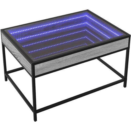  Stolić s beskonačnim LED svjetlima boja hrasta 70x50x41 cm Slike