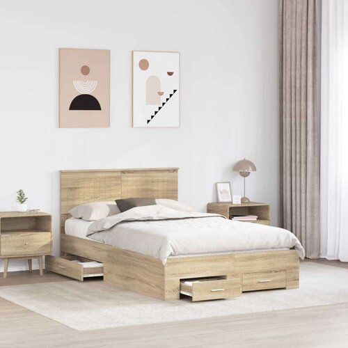  Okvir za krevet s uzglavljem Sonoma hrast 120 x 200 cm Slike
