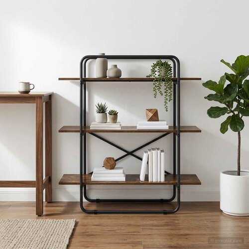  Polica 3 razina 100 x 35 x 105 cm PB Dimljeni hrast Slike