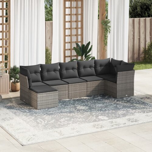 vidaXL 7-dijelni set vrtnih sofa sivi od poliratana Cijene