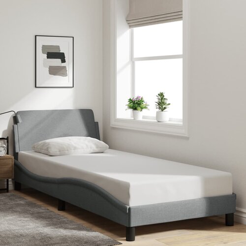 Furnova Posteljni okvir brez vzmetnice svetlo siv 90x200 cm blago, (21934606) Slike