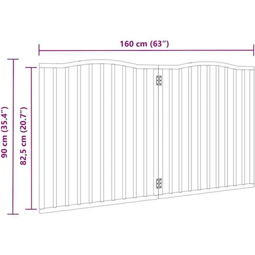 VidaXL Vrata za pse s 2 panela sklopiva crna 160 cm od drva topole Slike