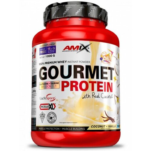 Amix gourmet protein 1 kg vanila-kokos Slike