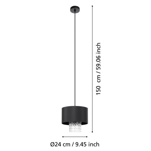 Eglo 39977 - visilica na sajli sapuara 1xE27/40W/230V crna Slike
