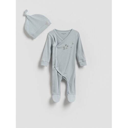 Reserved BABIES` JUMPSUIT &amp;amp; CAP - svjetloplavo Slike